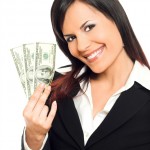Business woman with money